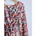 DOEN Assam NEW Maxi V-Neck Cotton Long Sleeve Wrap Dress & Slip Floral Print XS
