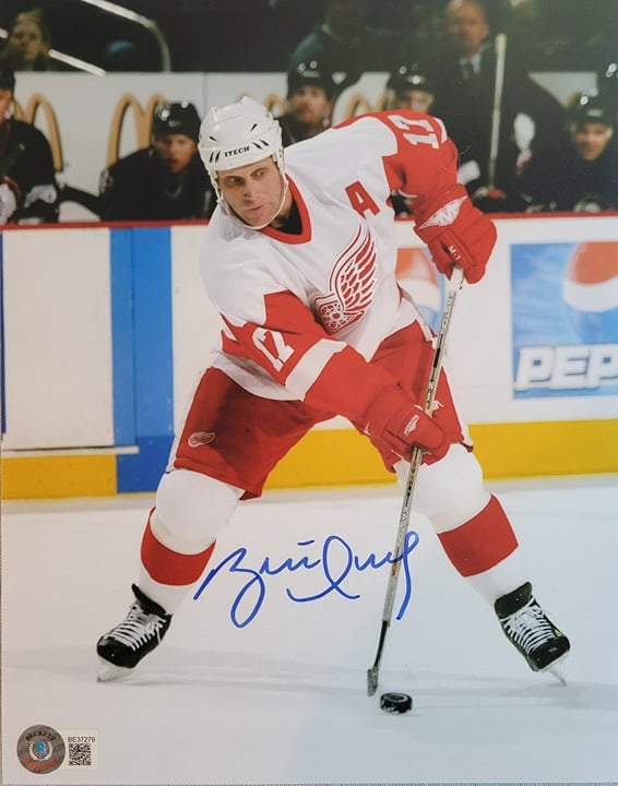 Brett Hull signed 8x10 photo 2X Stanley Cup Champ 741 goals 2009 HOF Beckett coa