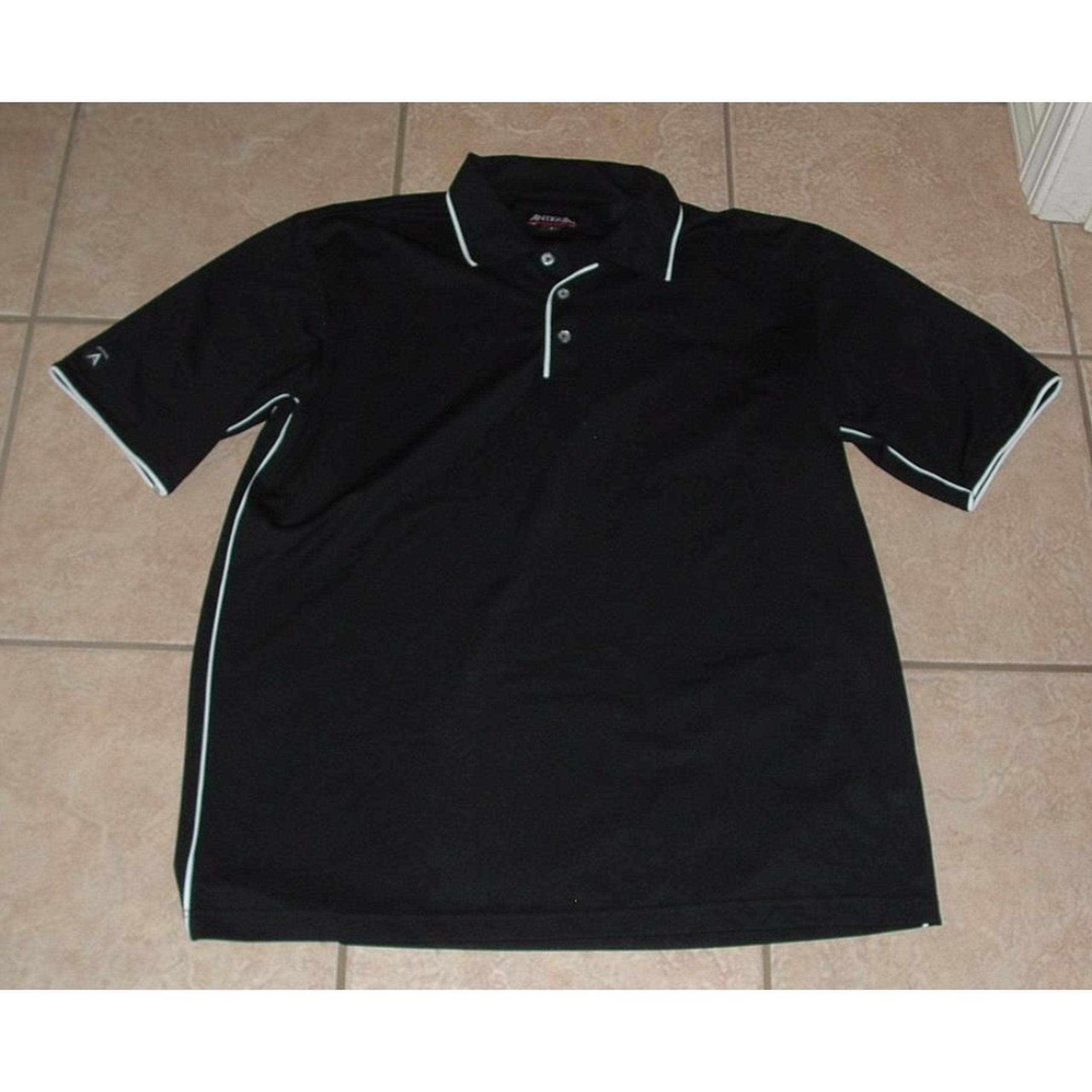 LIKE NEW Mens Sz Large Casual Wear Sporty Athletic Black Polo Shirt ANTIGUA