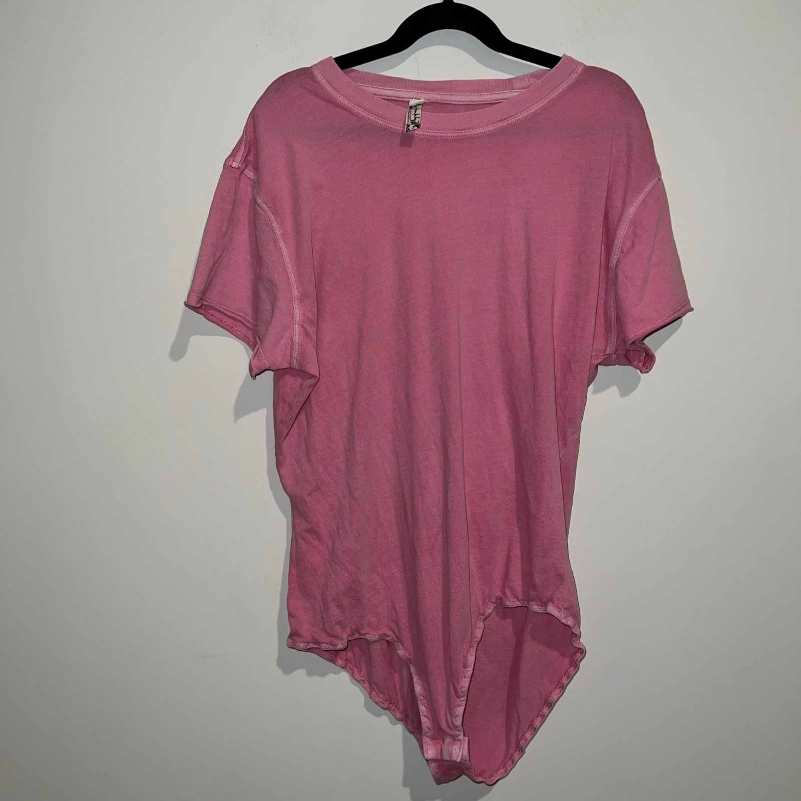 Free People Intimately Light Pink Short Sleeve Bodysuit
