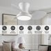 25 White LED Ceiling Fan with Light and Remote - Reversible Quiet for Bedroom,