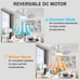 25 White LED Ceiling Fan with Light and Remote - Reversible Quiet for Bedroom,