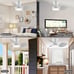 25 White LED Ceiling Fan with Light and Remote - Reversible Quiet for Bedroom,