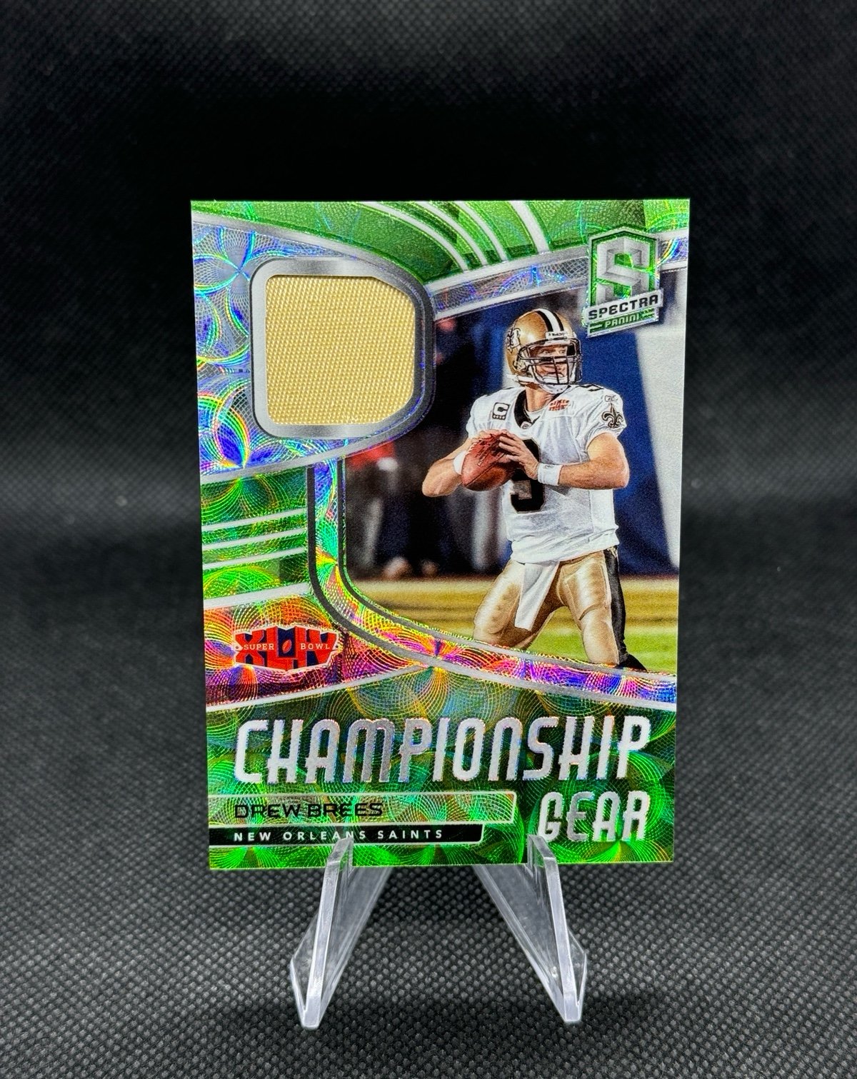2021 Spectra Football Drew Brees Green Scope Super Bowl Championship Patch /10