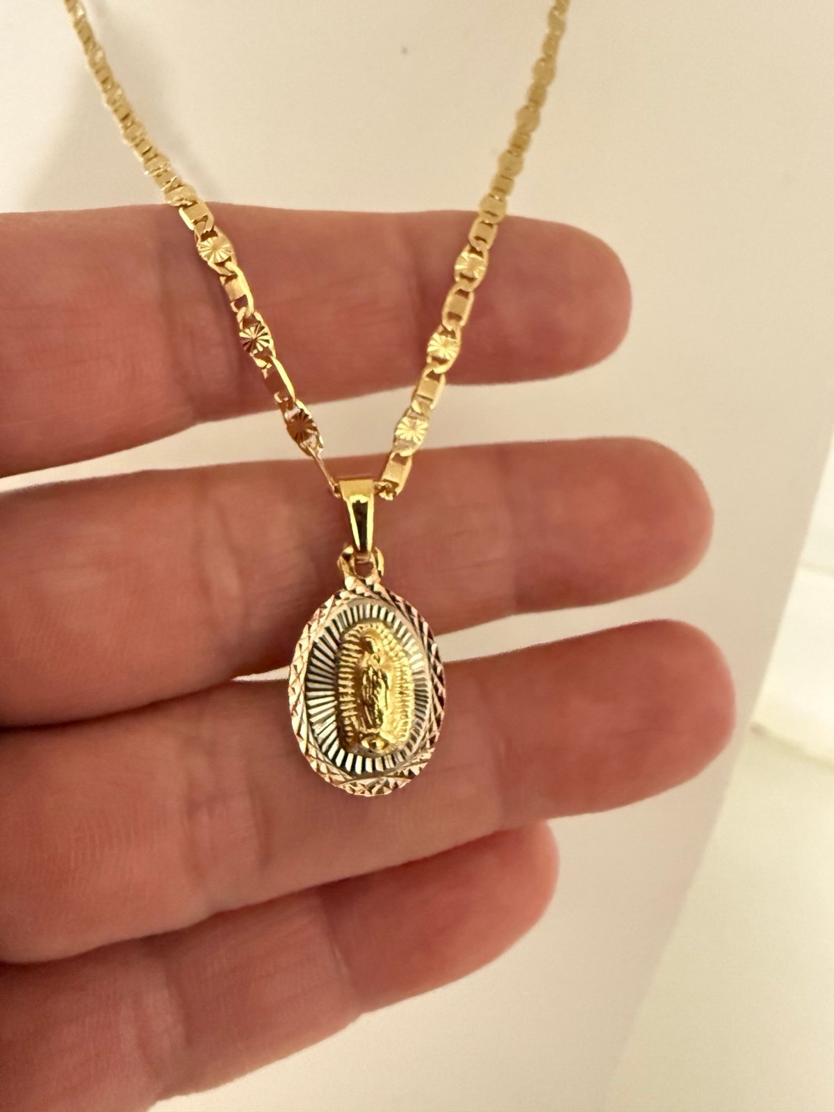 18K Gold Filled Guadalupe Necklace 17.5”