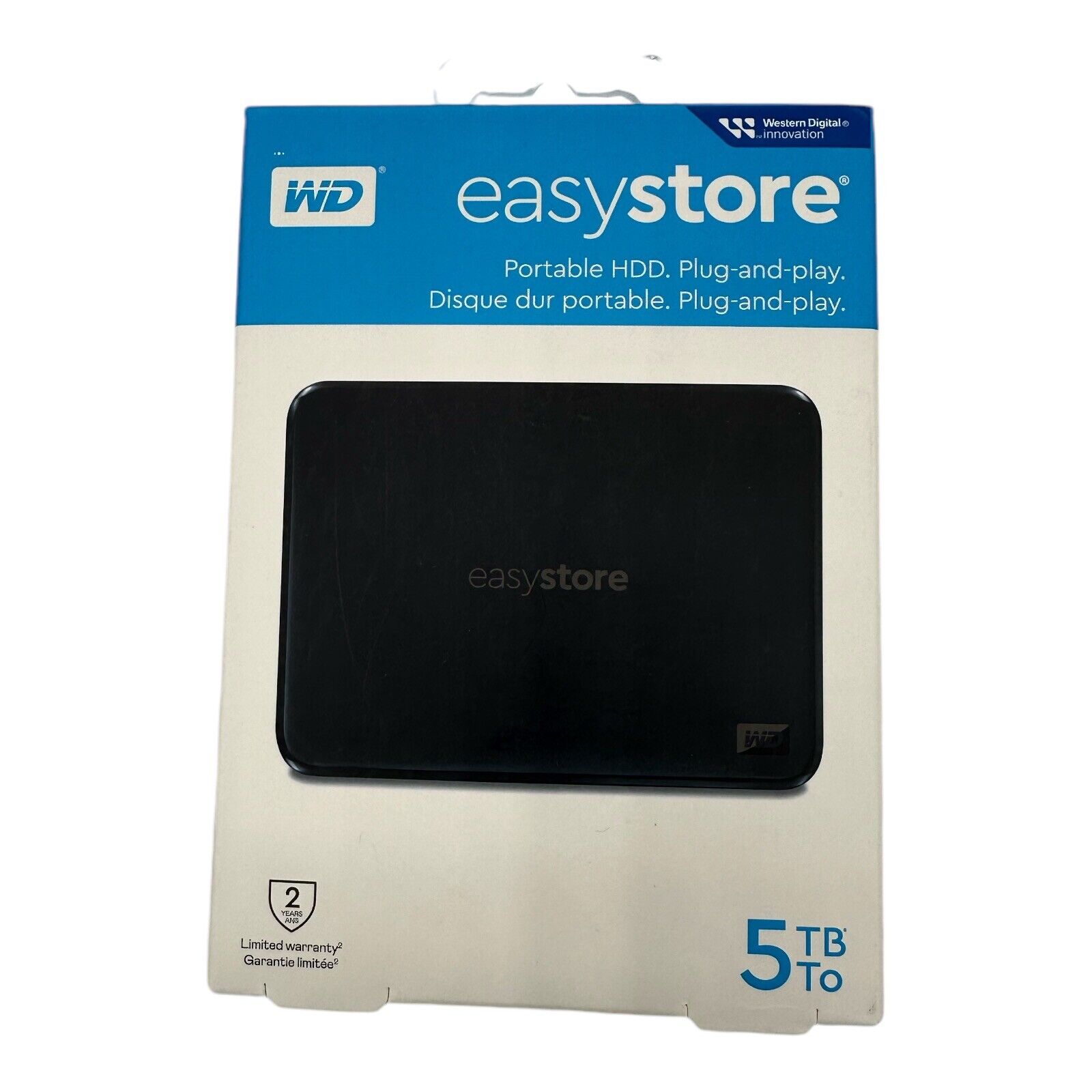 WD - Easystore 5TB External USB 3.2 Gen 1 Portable Hard Drive - Black