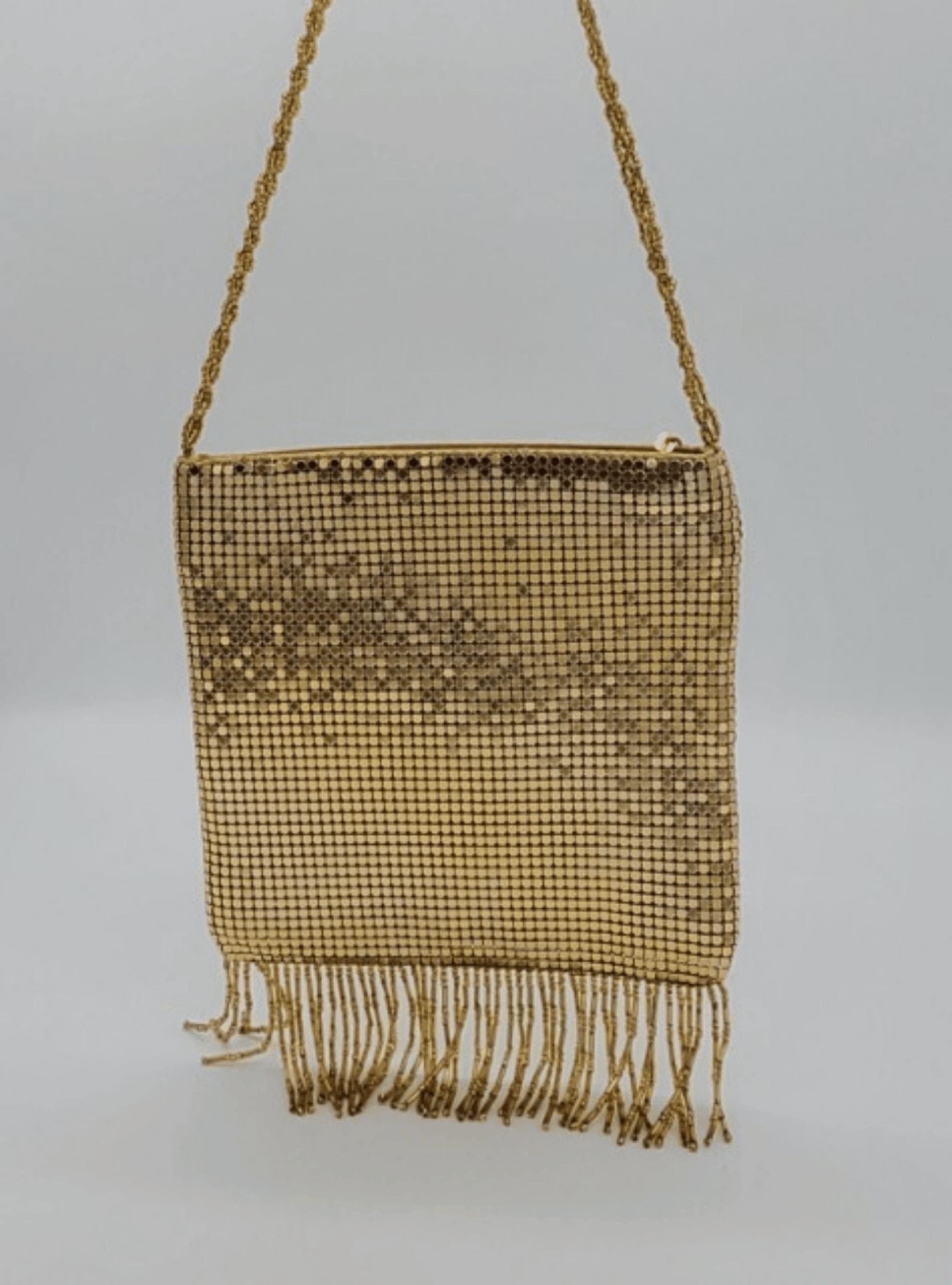 Valerie Stevens Gold Sequined/Fabric Vintage Style Crossbody
