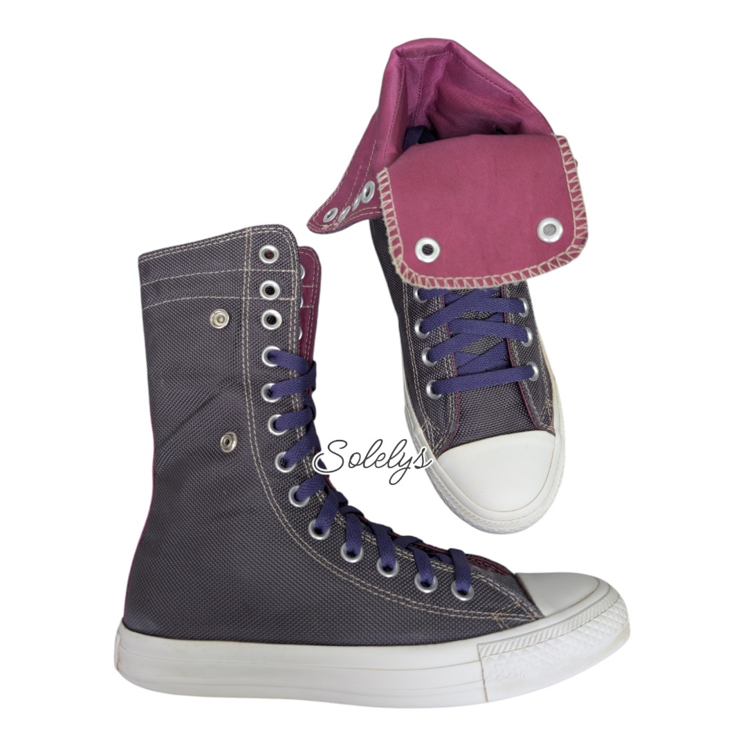 Converse CTAS 2012 RARE XHI 13 Eyelet Calf High Purple Foldover Sneaker Womens 7