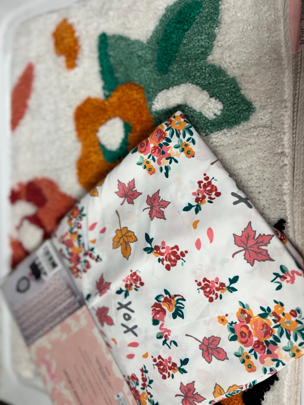 Betsey Johnson shower curtain and matching bath rug