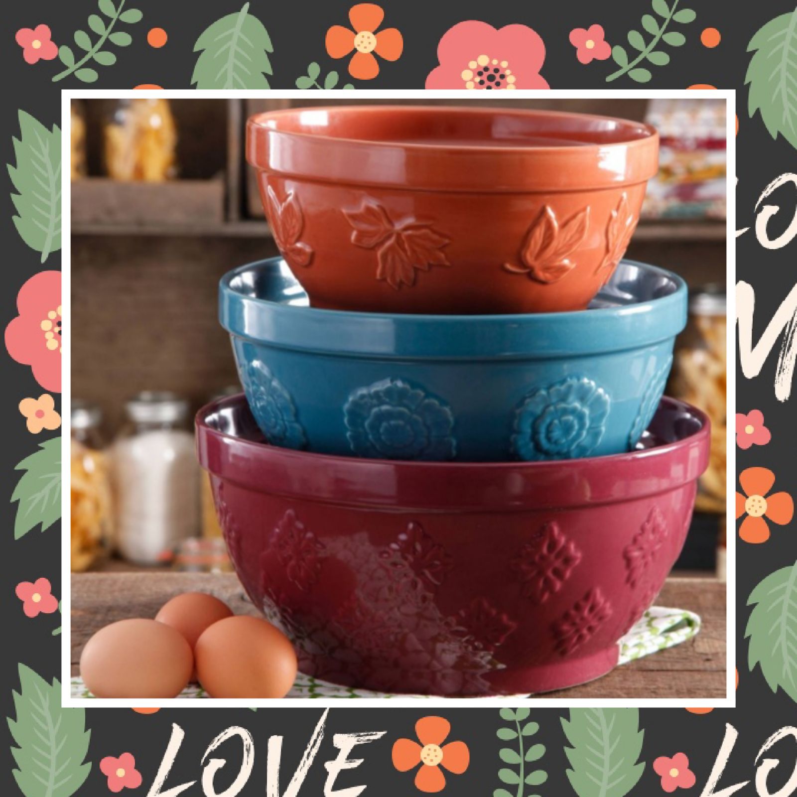 The Pioneer Woman Mixing Bowl Set