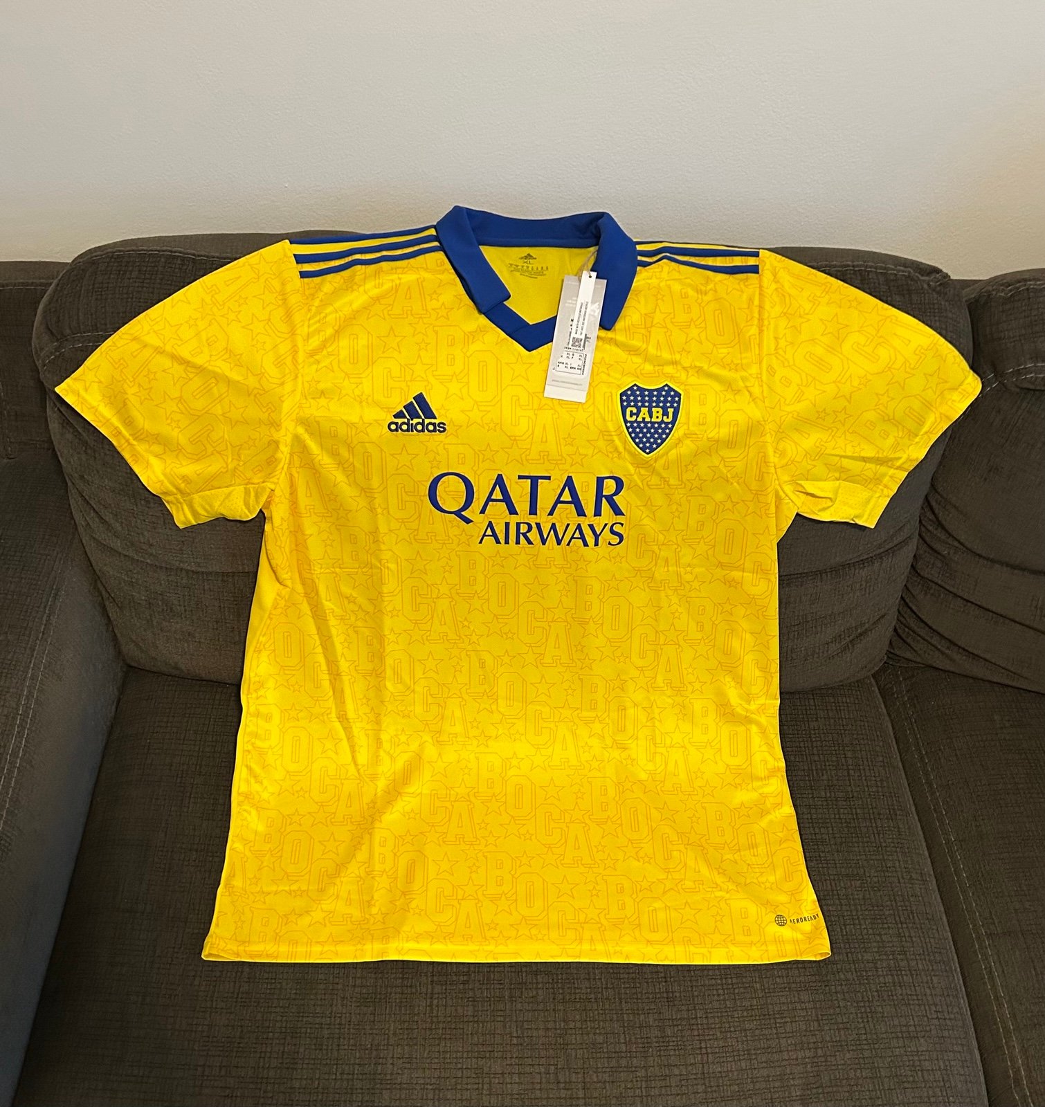 Adidas Authentic Boca Juniors Argentina Soccer Yellow HB0517 Jersey Men's Sz: XL