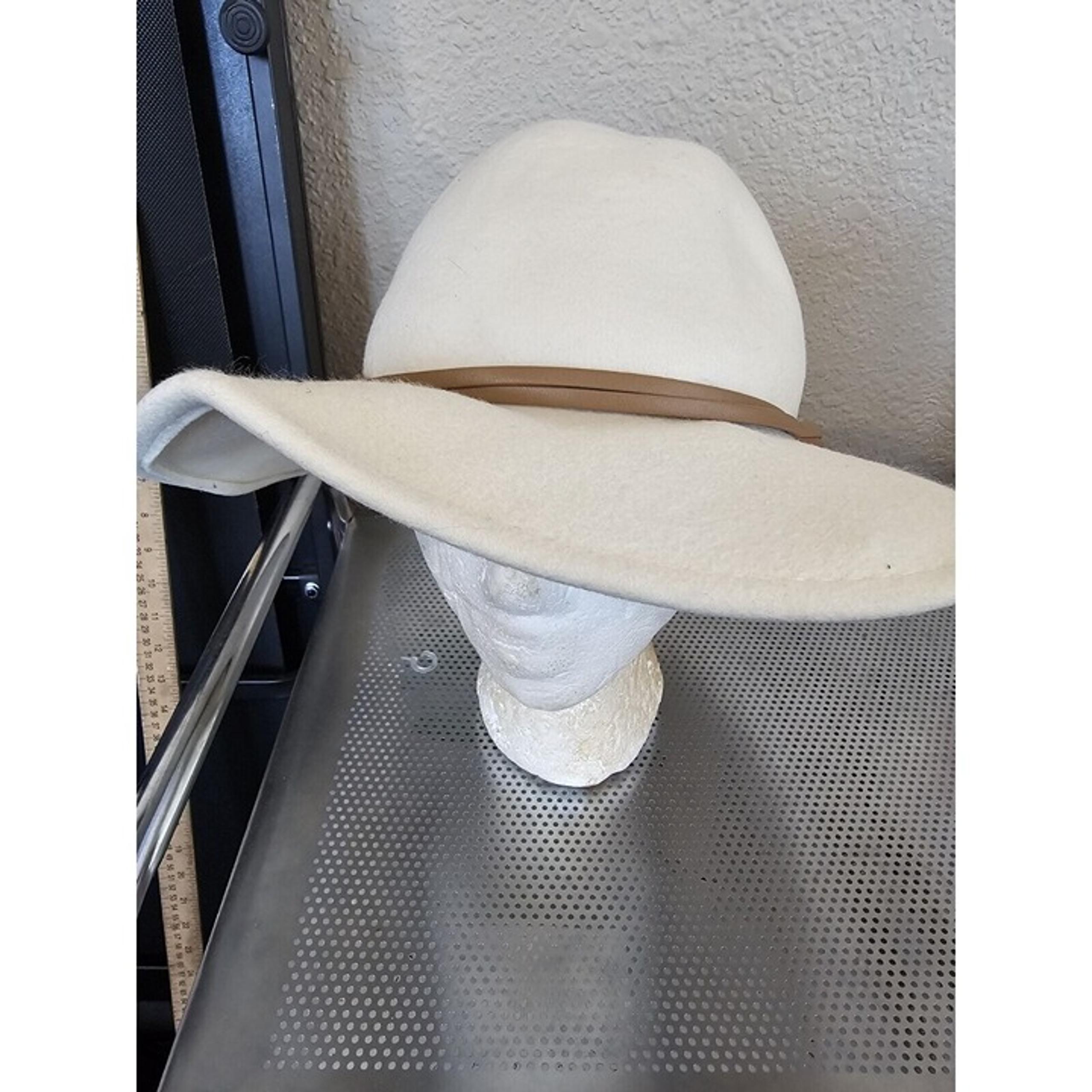 By Anthropologie Spencer Trimmed Wide Brim Wool Hat Ivory Women's One Size