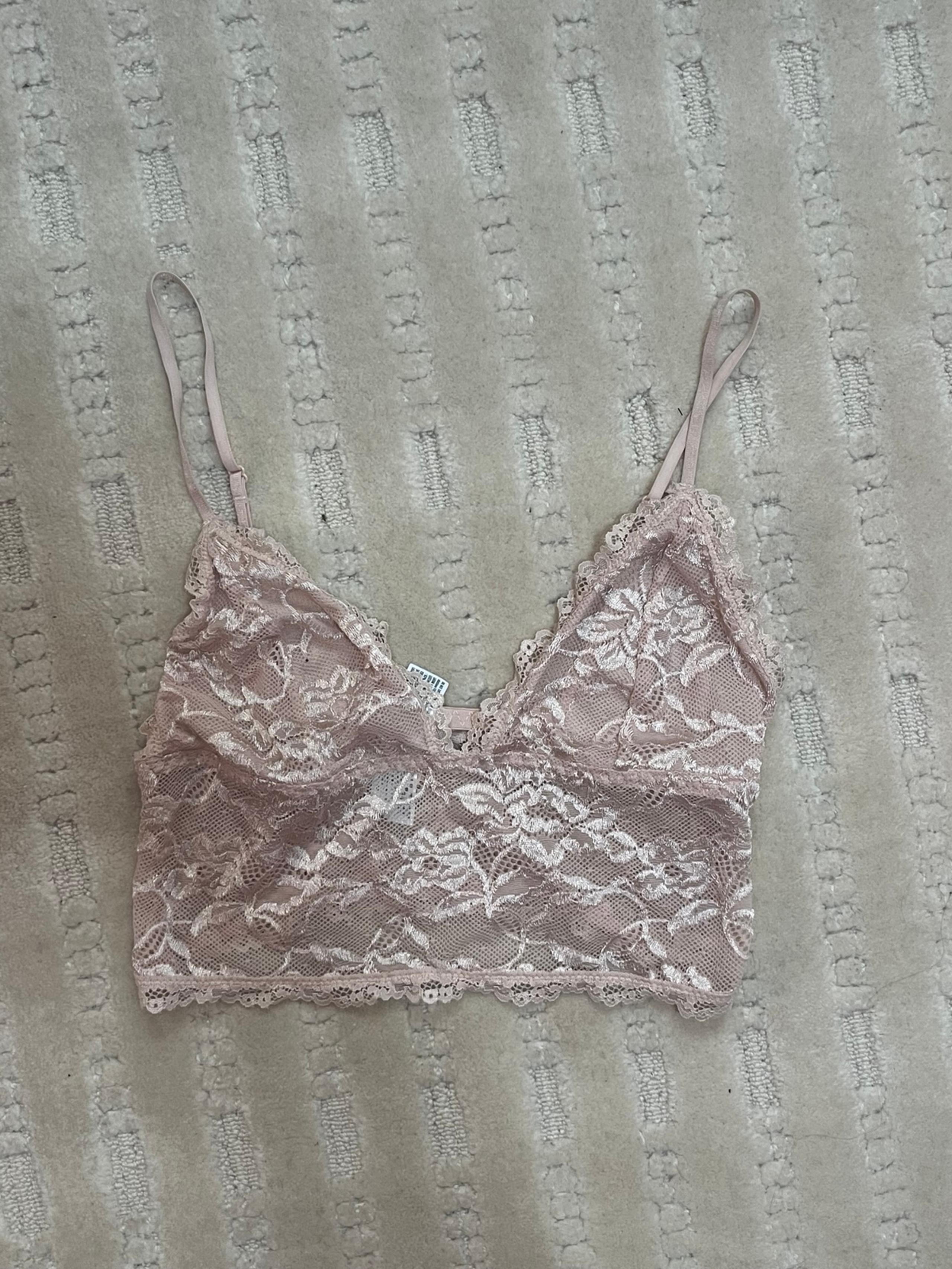 Forever 21 coquette Pink Lace sheer camisole bra