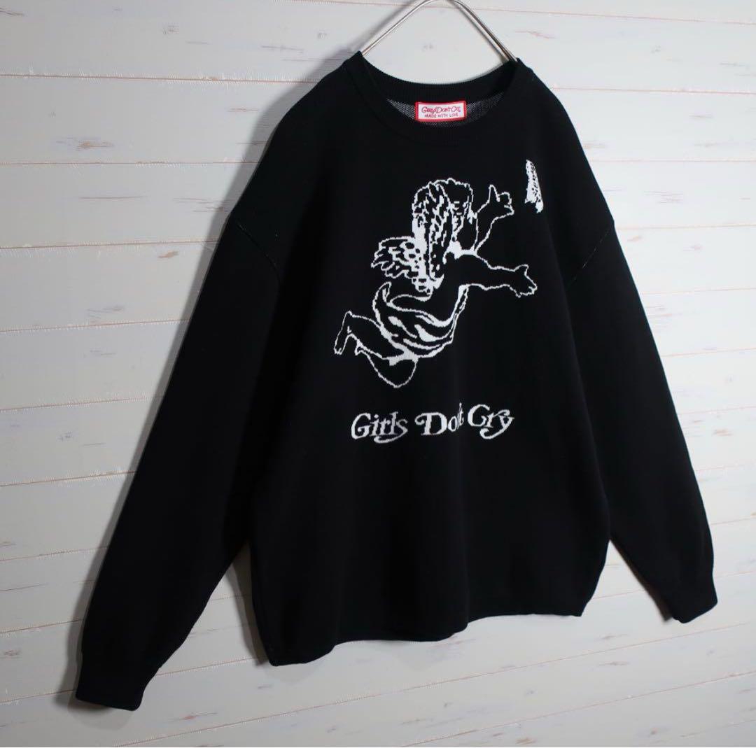 Girls Don't Cry Knit Cotton Angel M Black.