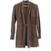 Fabiana Filipi Womens Grey Long Sleeve Wool & Leather Coat Size S