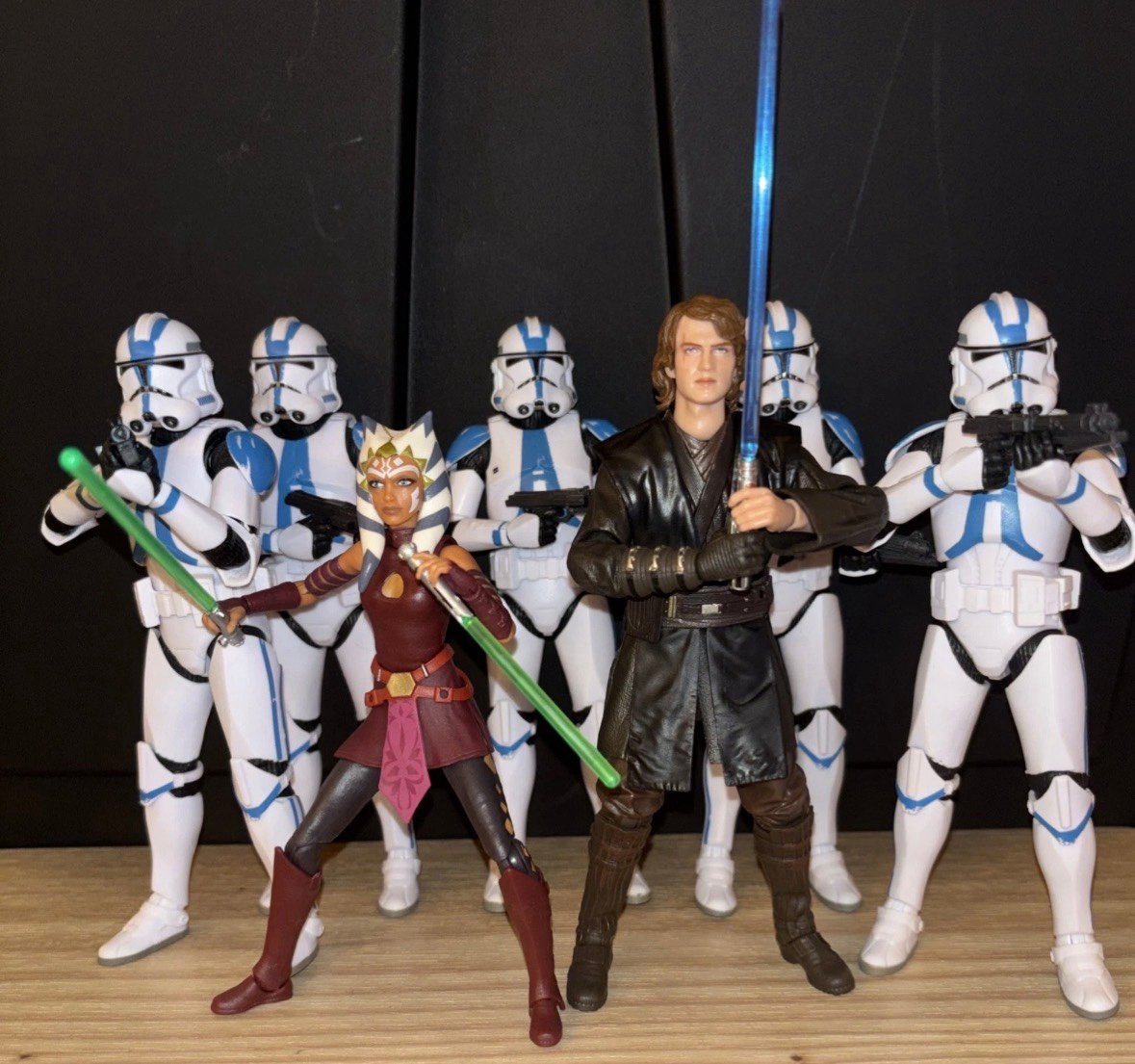 Star Wars the Black Series Action Figure Lot Anakin Skywalker, Ahsoka, 501st