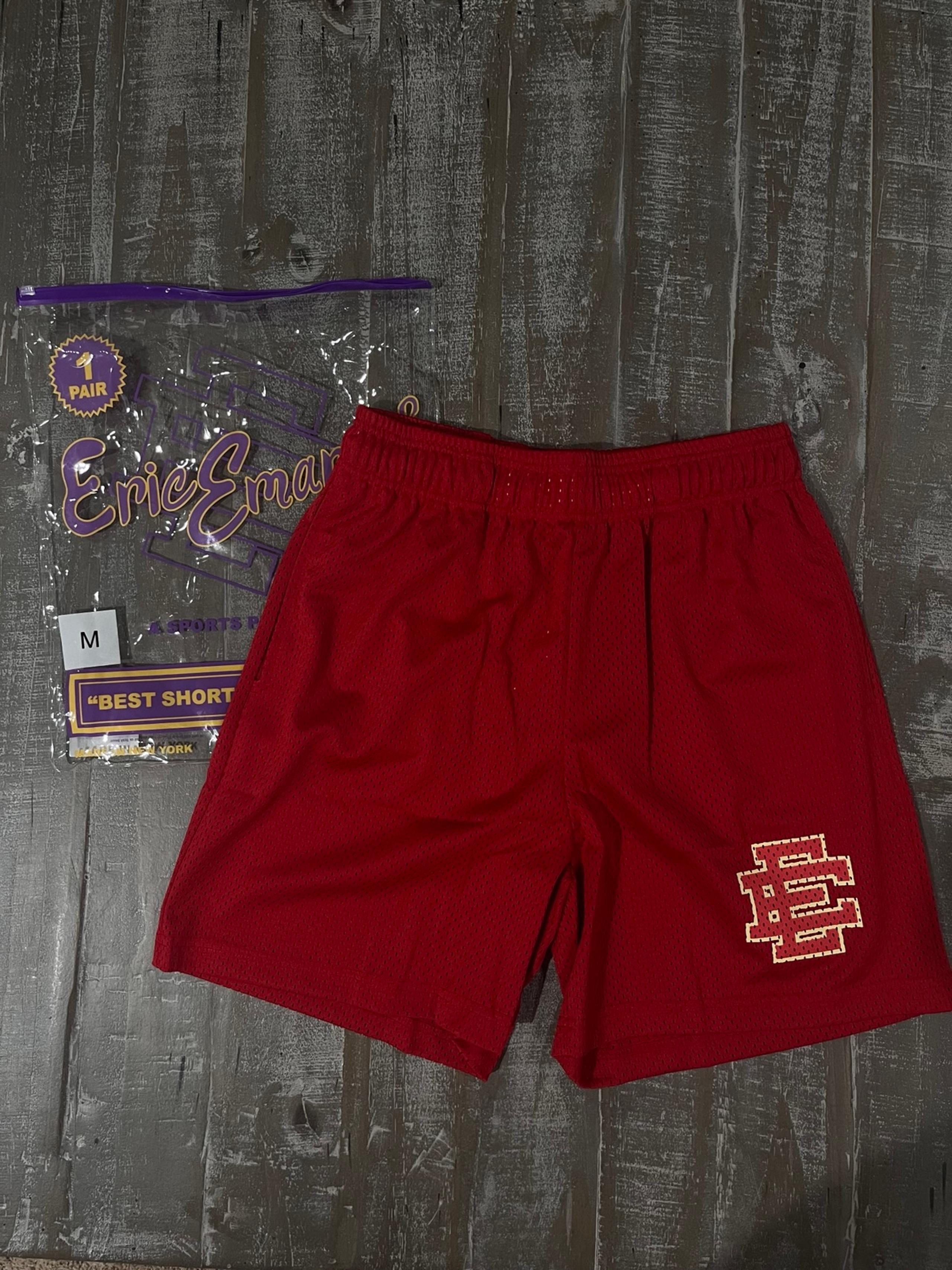Eric Emanual EE Basic Shorts (SS24) Red/Black Mens Medium