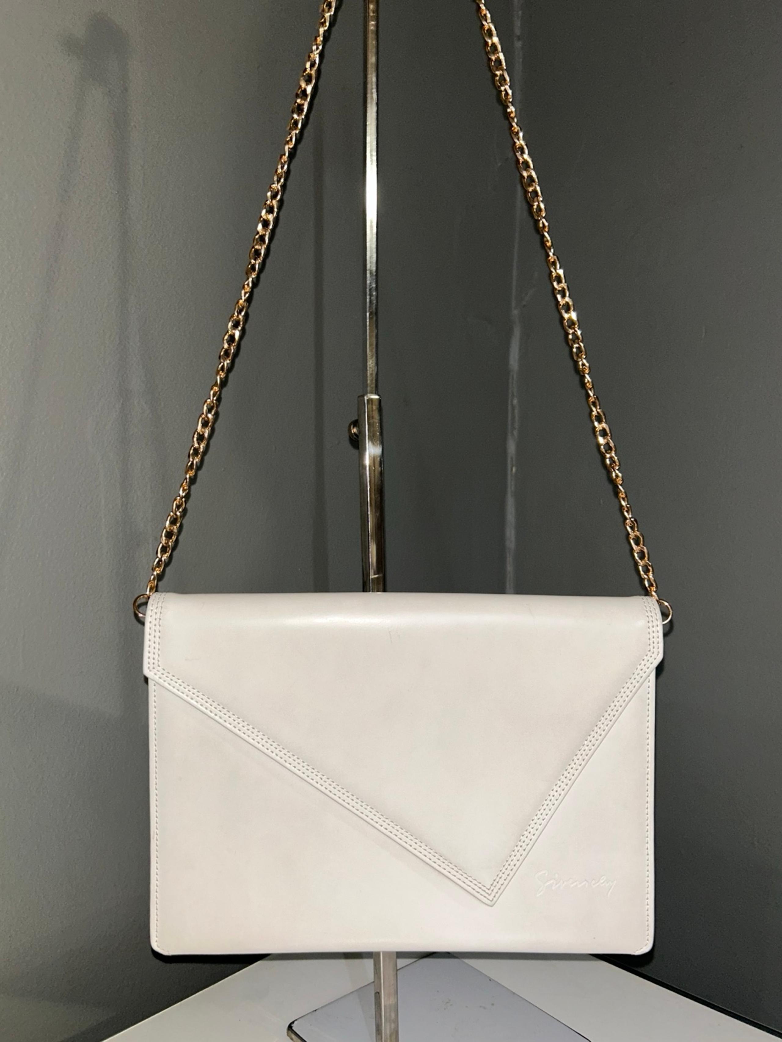 Vintage Givenchy White Leather Crossbody Bag