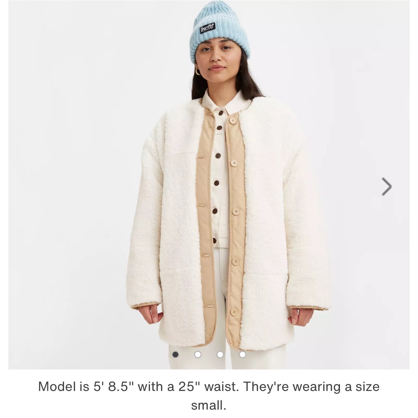 NWT Levi’s MARLOWE OVERSIZED REVERSIBLE SHERPA JACKET Size Small