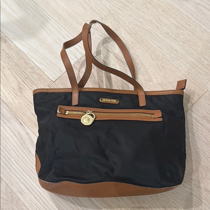 Michael Kors Black and Tan Tote Bag