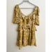 Love for Lemons Floral Mustard Yellow Cosmo Jeweled Mini Dress Size: Small