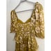 Love for Lemons Floral Mustard Yellow Cosmo Jeweled Mini Dress Size: Small