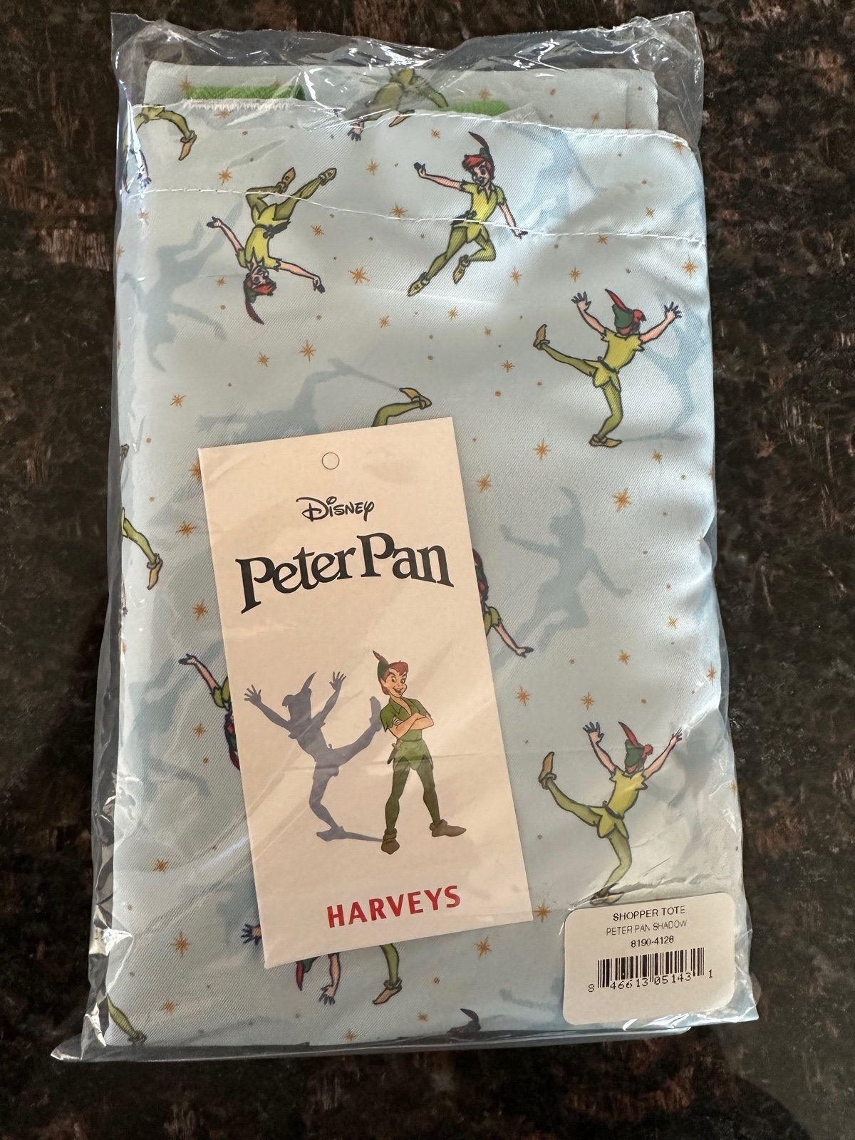 New/NIP Harveys Peter Pan Shopping Tote Peter Pan's shadow