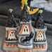 Halloween Hotel of Horrors, Ceramic Tea Light Candle Castle, Blue Sky Clayworks