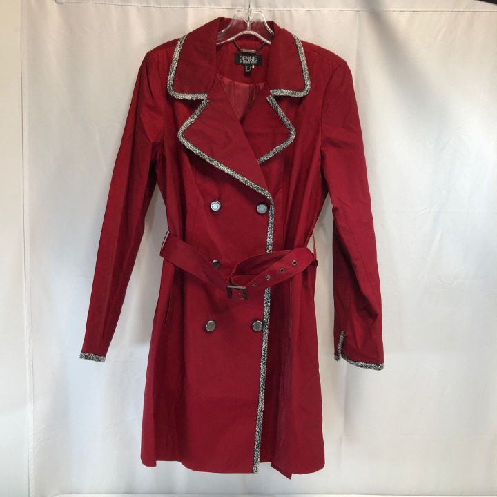 Dennis Basso Water Repellent Trench Coat with Tweed Trim