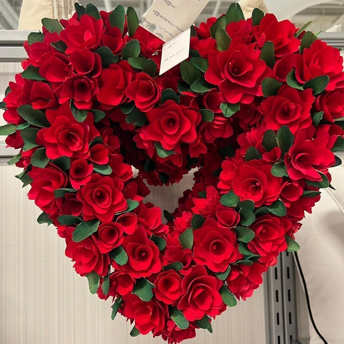 Valentine Red Wood Curl Heart Wreath !