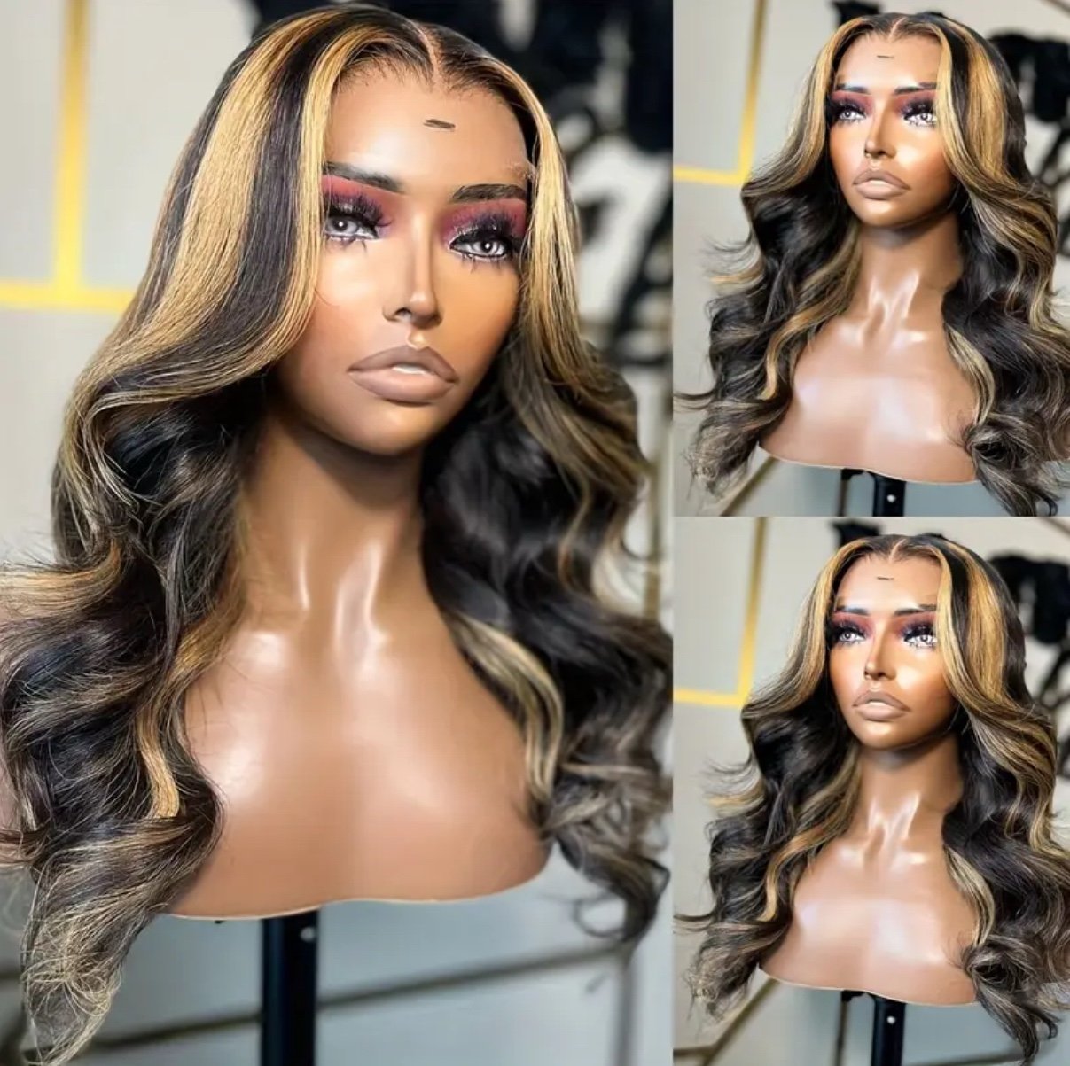 24 inch pre plucked lace front wave Ombré hair