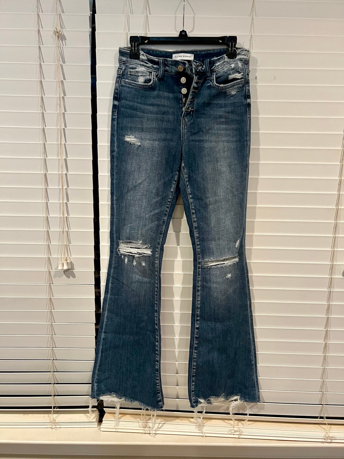 Flying Monkey High Rise Flare Women's Blue Jeans