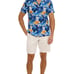 NWT Robert Graham Sashiko Geometric Print Stretch Cotton Camp Shirt