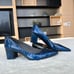 Stuart Weitzman NWOT Leather Patent Blue Texture Heel Pumps US 9.5
