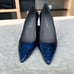 Stuart Weitzman NWOT Leather Patent Blue Texture Heel Pumps US 9.5