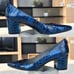 Stuart Weitzman NWOT Leather Patent Blue Texture Heel Pumps US 9.5