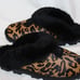 NIB UGG WOMEN'S COQUETTE PANTHER PRINT BLACK SLIPPERS 6