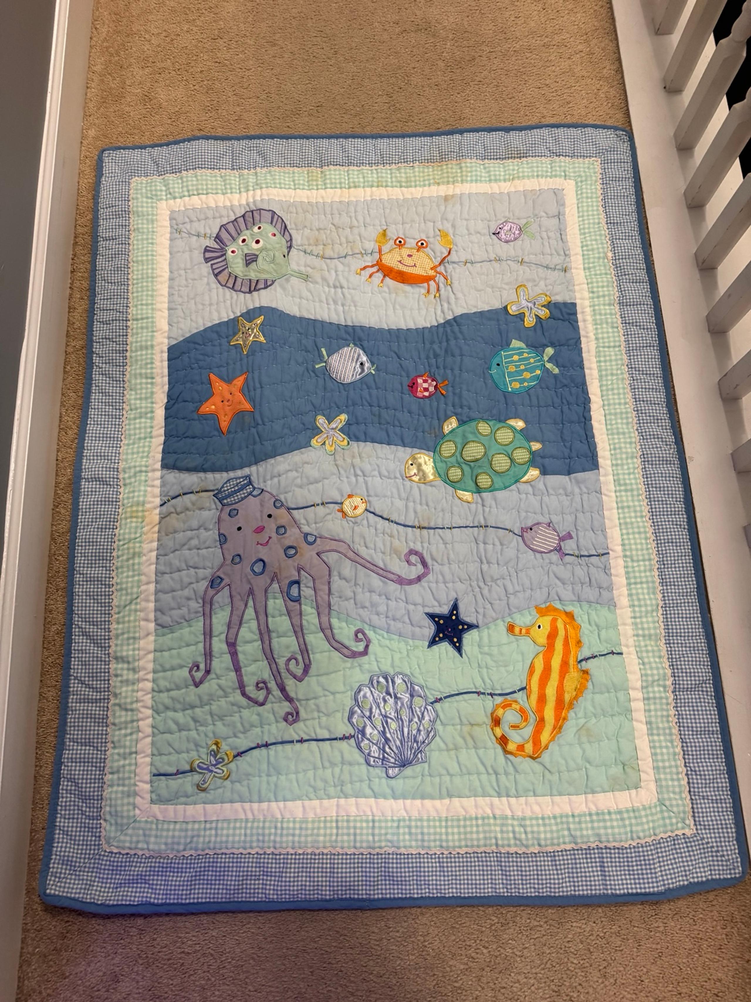 8 piece under the see/ ocean crib nursery set