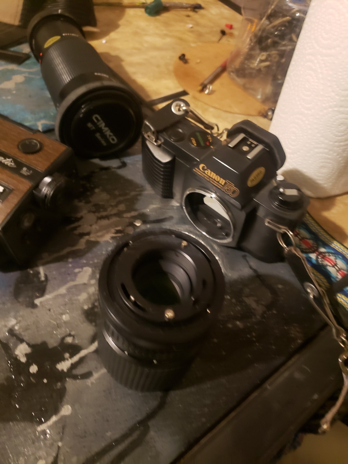 2cameras,vintage, with 2 attachments