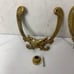 Set of 2 VINTAGE Solid Brass Double wall hooks