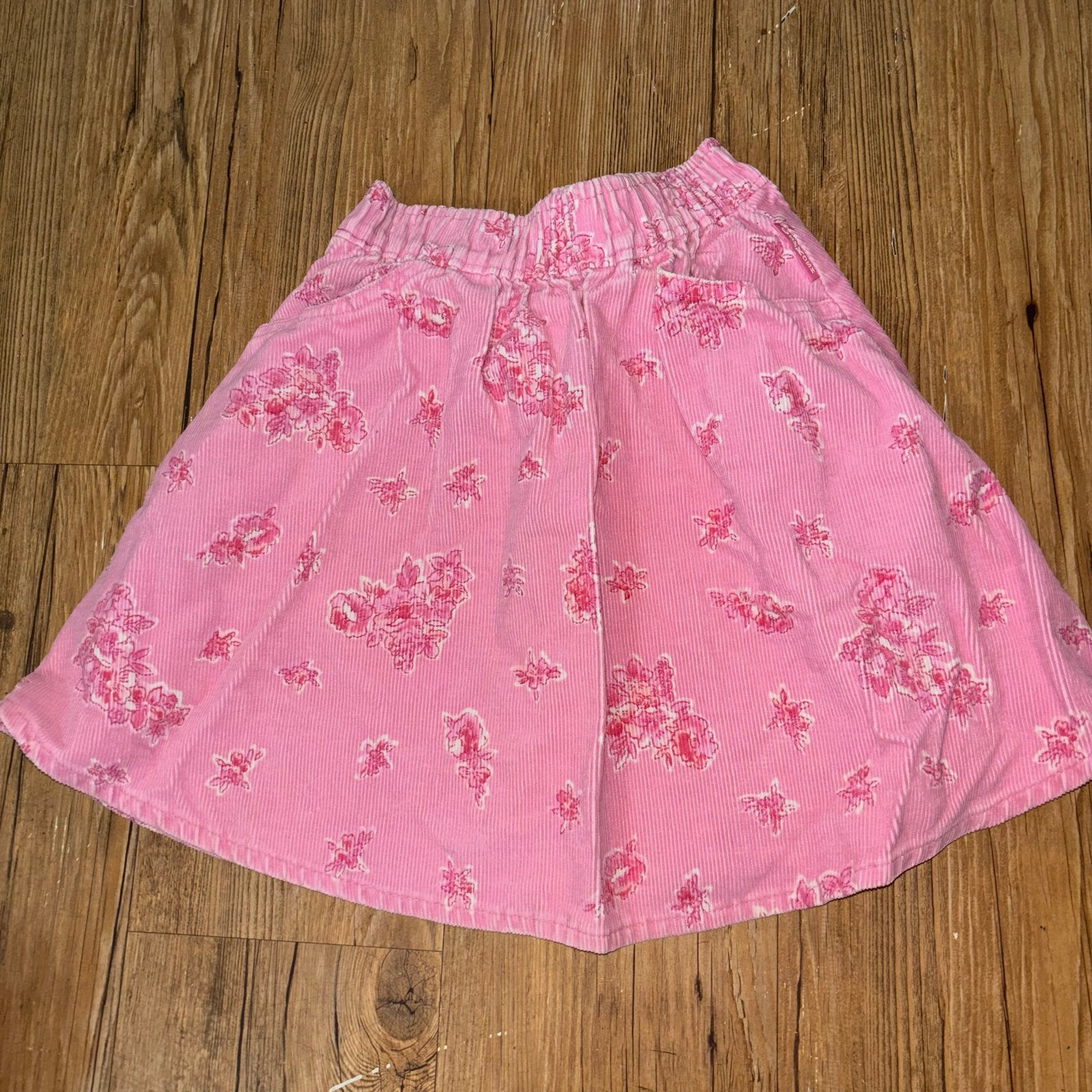 Vintage Oshkosh corduroy pink floral skirt size 5