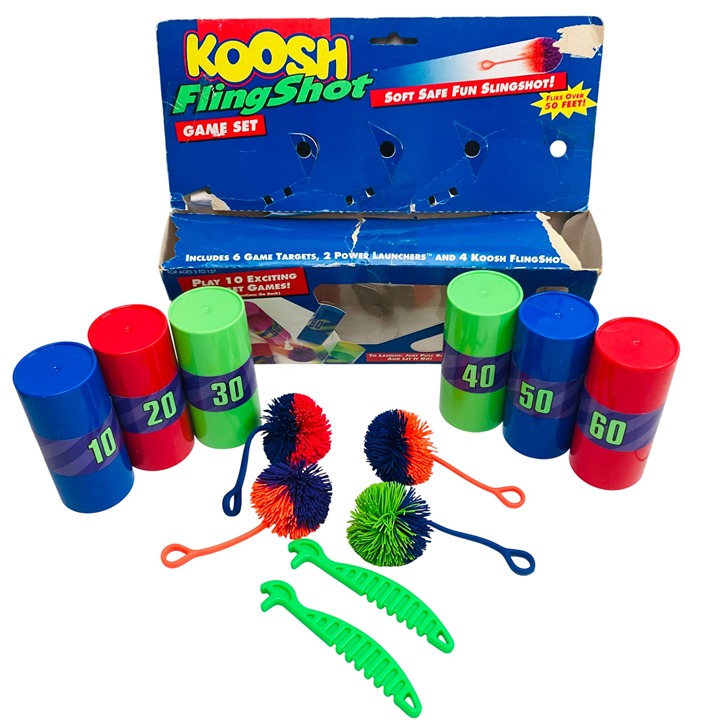Vintage 90s Koosh FlingShot Game Set With Targets & Power Launchers New Other