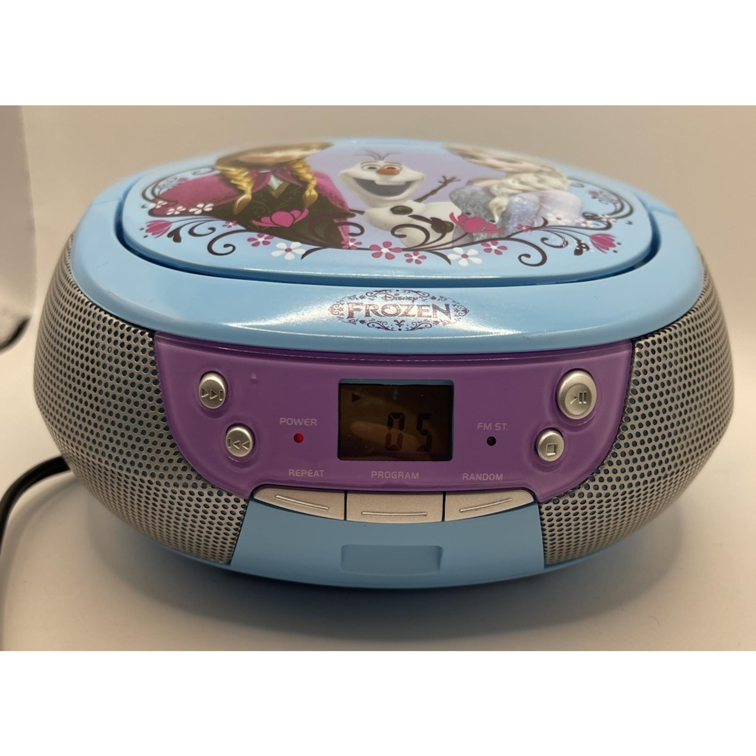 Disney Frozen Boombox CD Player Input AUX FM Radio Stereo FR-430 With Cord Works