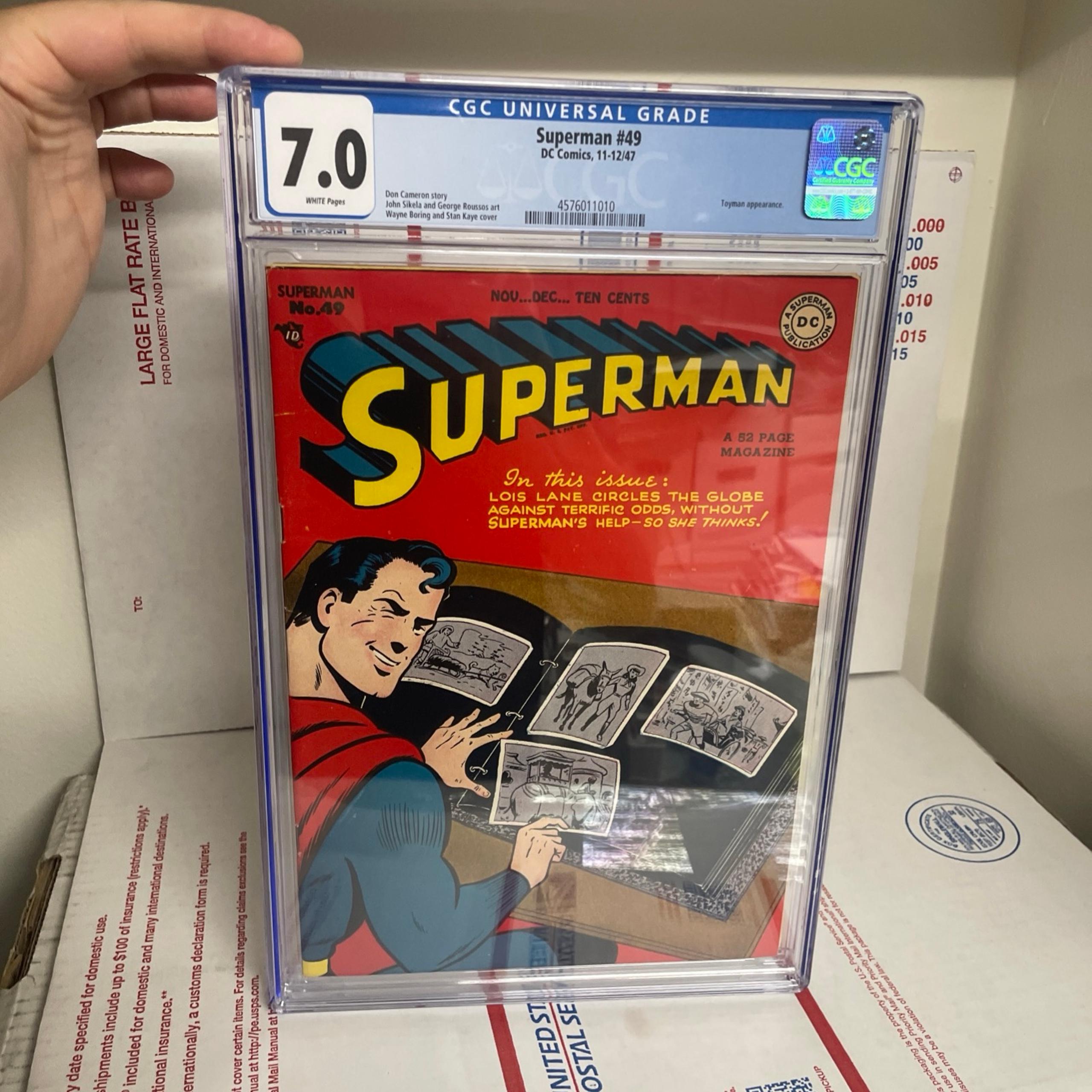 Superman #49  CGC 7.0  WHITE PAGES DC 1947  Toyman Appearance!
