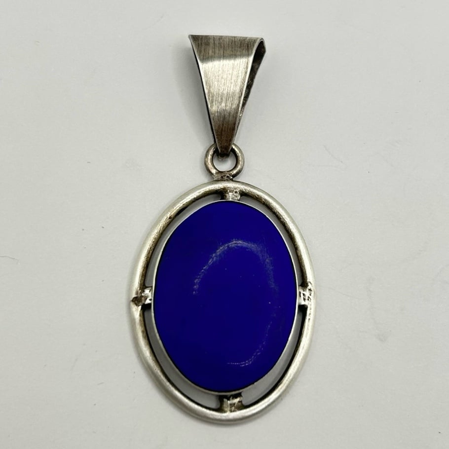 Vintage Sterling Silver Lapis Lazuli Pendant