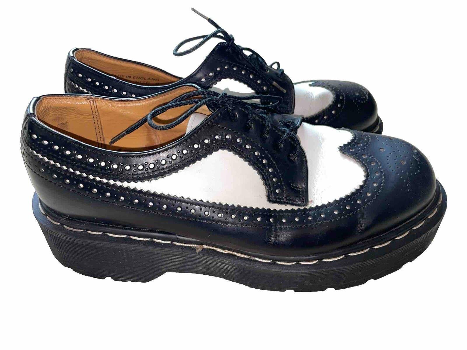 Vtg 90s Dr Martens Wing Tip Oxfords Shoes 3989 Made in England Men 34 Size 8