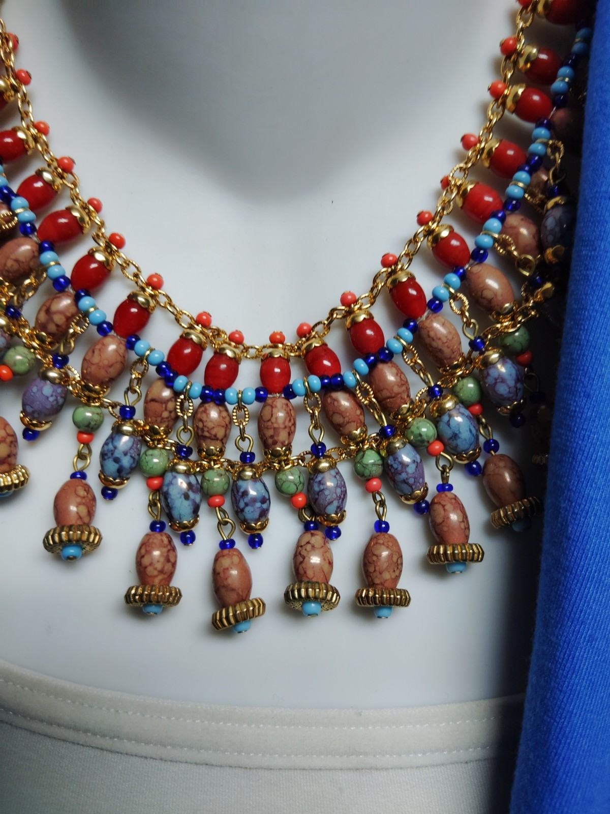 Vintage Egyptian revival Cleopatra style necklace