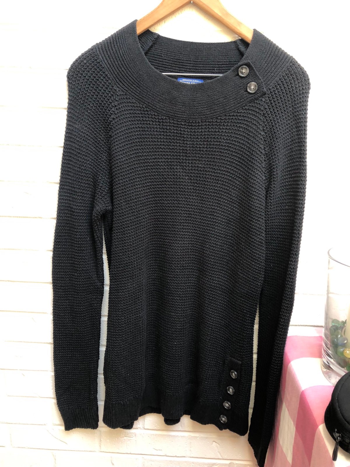 Pendleton women’s preowned black cotton tunic sweater size m