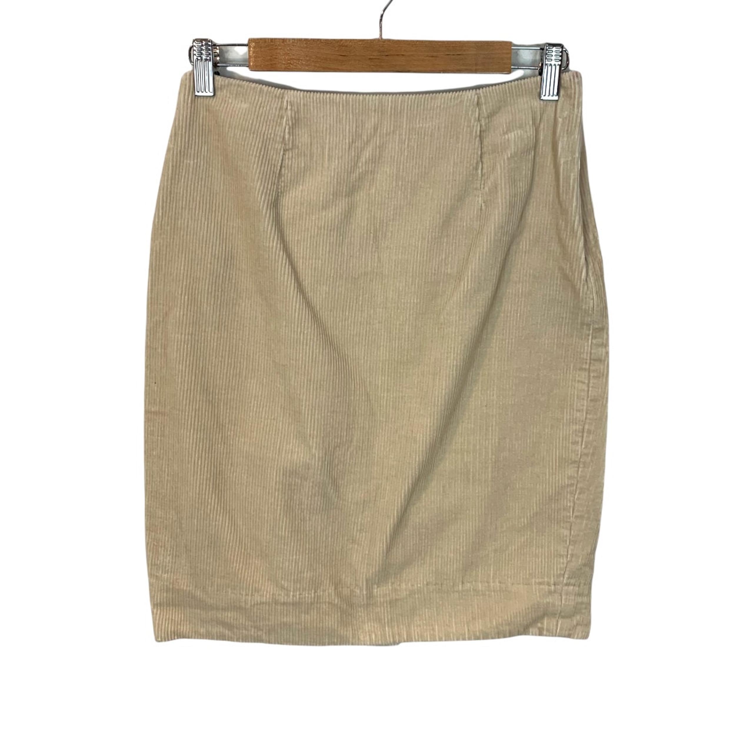 Anthropologie Maeve Beige Tan Corduroy Pencil Skirt 0 XS Extra Small