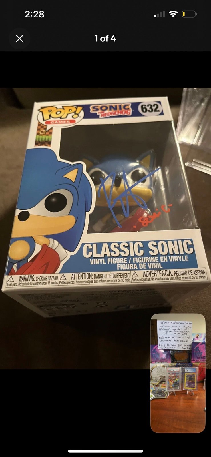 Funko Pop! ROGER CRAIG SMITH SIGNED Classic Sonic - #632